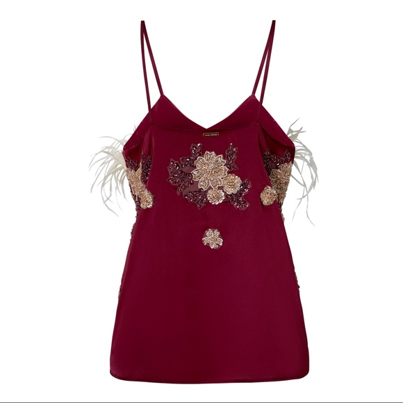 Lace and feather-embellished top - Picture 2 of 5